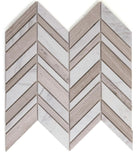 Chevron Shadow Loft Polished Marble Mosaic Tile-Marble Mosaic-American Tile Depot