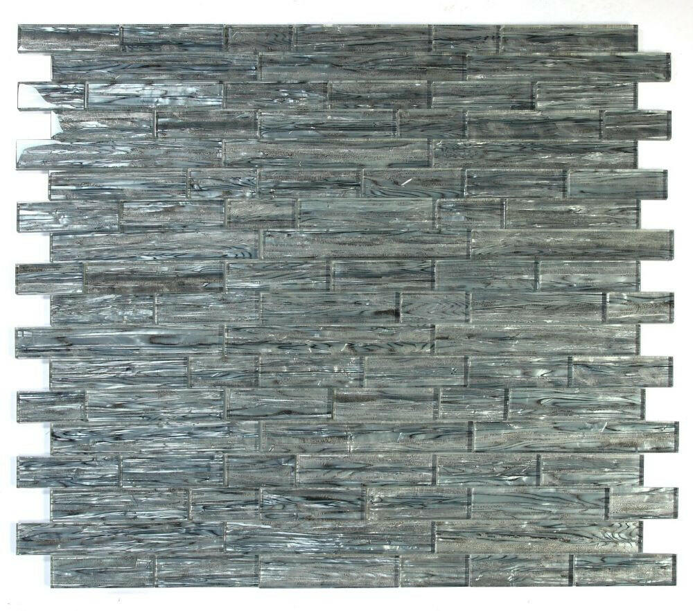 Clam Casale Silver Multi Size Glossy Subway Glass Mosaic Wall Tile-Glass Mosaic-American Tile Depot