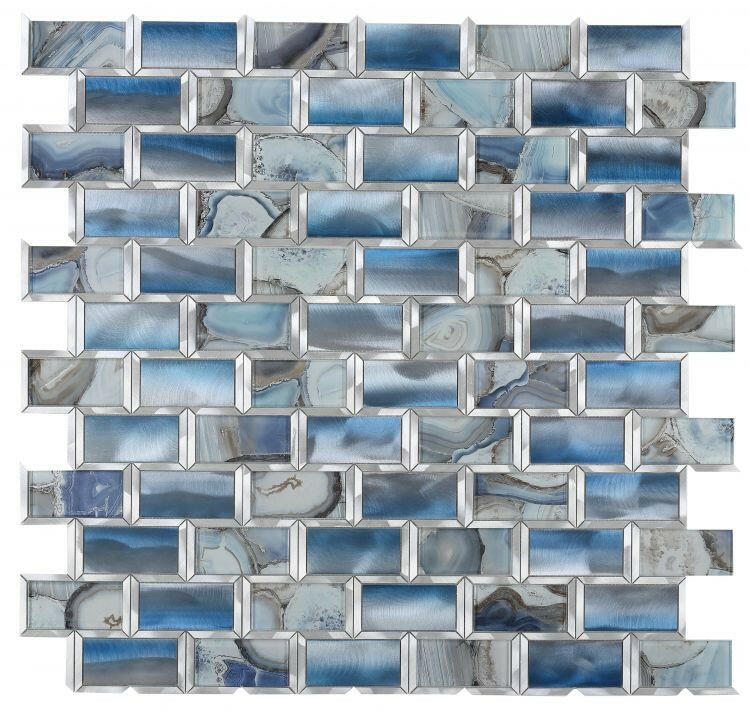 Clam City Blue Glossy Subway Glass Mosaic Wall Tile-Glass Mosaic-American Tile Depot