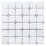 Precious Stone Clipped Milky White Honed Square Marble Mosaic Tile-Marble Mosaic-American Tile Depot