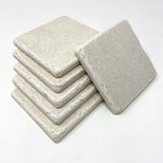 Crema Marfil Marble Handmade Coasters - Set of 4-Marble Coasters-American Tile Depot