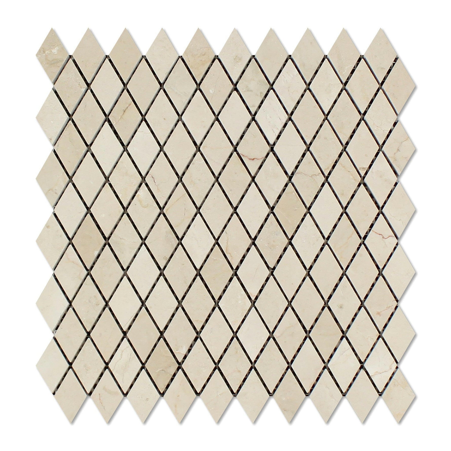 Crema Marfil Marble Honed 1" Diamond Mosaic Tile-Marble Mosaic-American Tile Depot