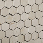 Crema Marfil Marble Honed 1" Mini Hexagon Mosaic Tile-Marble Mosaic-American Tile Depot