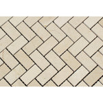 Crema Marfil Marble Honed 1 x 2 Herringbone Mosaic Tile-Marble Mosaic-American Tile Depot