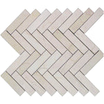 Crema Marfil Marble Honed 1 x 4 Herringbone Mosaic Tile-Marble Mosaic-American Tile Depot