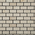 Crema Marfil Marble Honed Baby Brick Mosaic Tile-Marble Mosaic-American Tile Depot