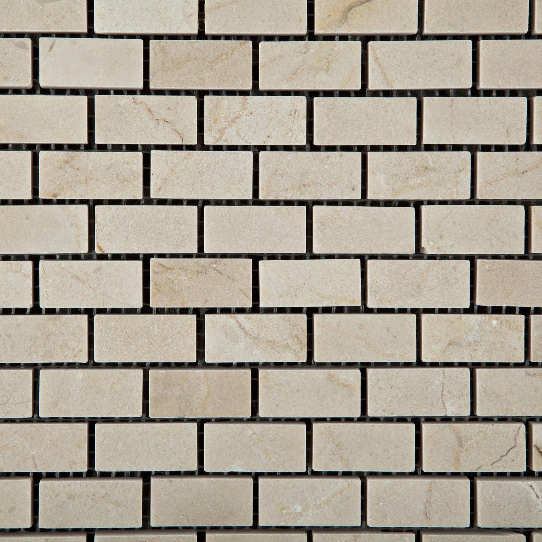 Crema Marfil Marble Honed Baby Brick Mosaic Tile-Marble Mosaic-American Tile Depot