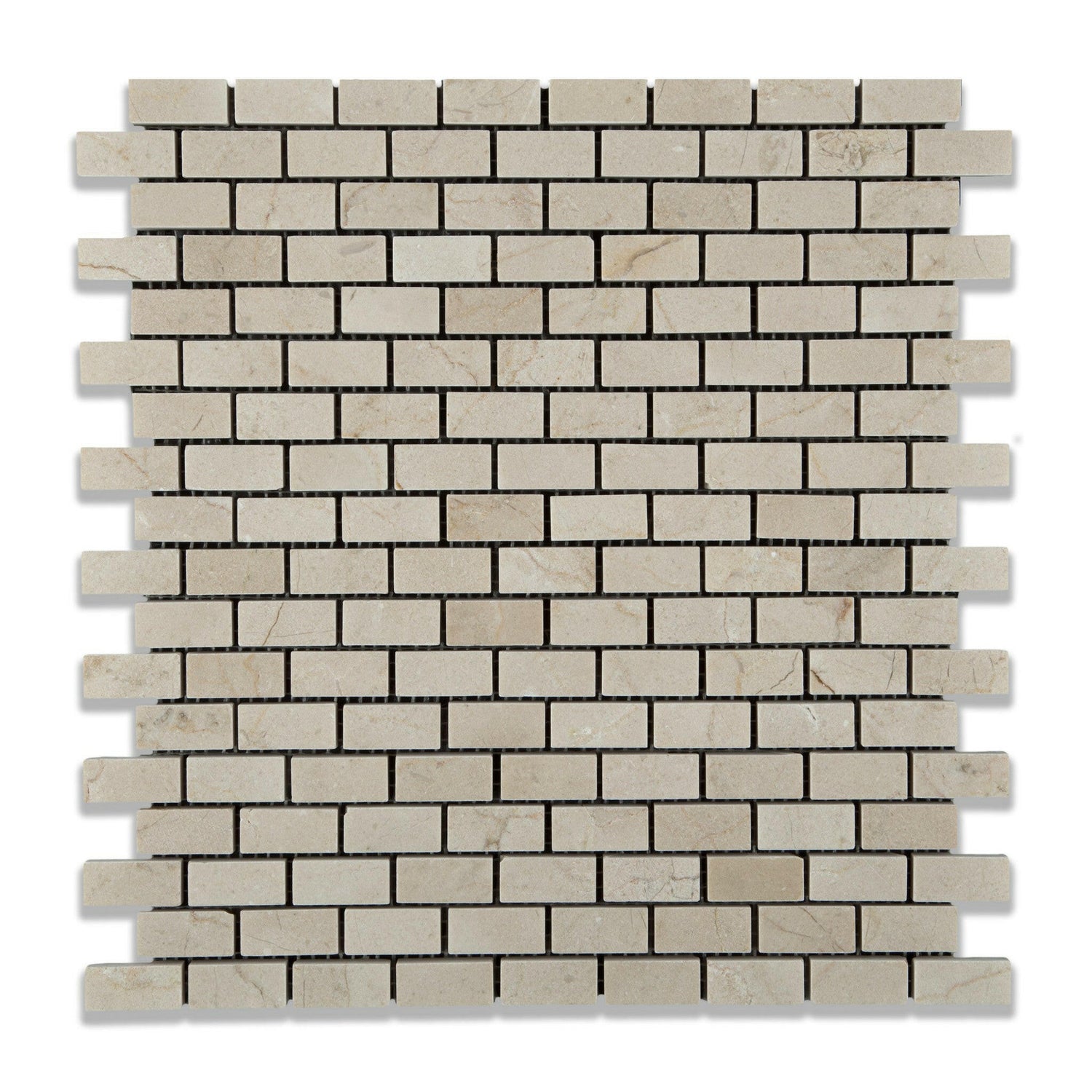 Crema Marfil Marble Honed Baby Brick Mosaic Tile-Marble Mosaic-American Tile Depot