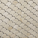 Crema Marfil Marble Honed Fan Mosaic Tile-Marble Mosaic-American Tile Depot