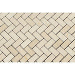 Crema Marfil Marble Honed Mini Herringbone Mosaic Tile-Marble Mosaic-American Tile Depot