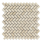 Crema Marfil Marble Honed Mini Herringbone Mosaic Tile-Marble Mosaic-American Tile Depot