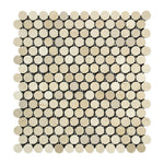 Crema Marfil Marble Honed Penny Round Mosaic Tile-Marble Mosaic-American Tile Depot