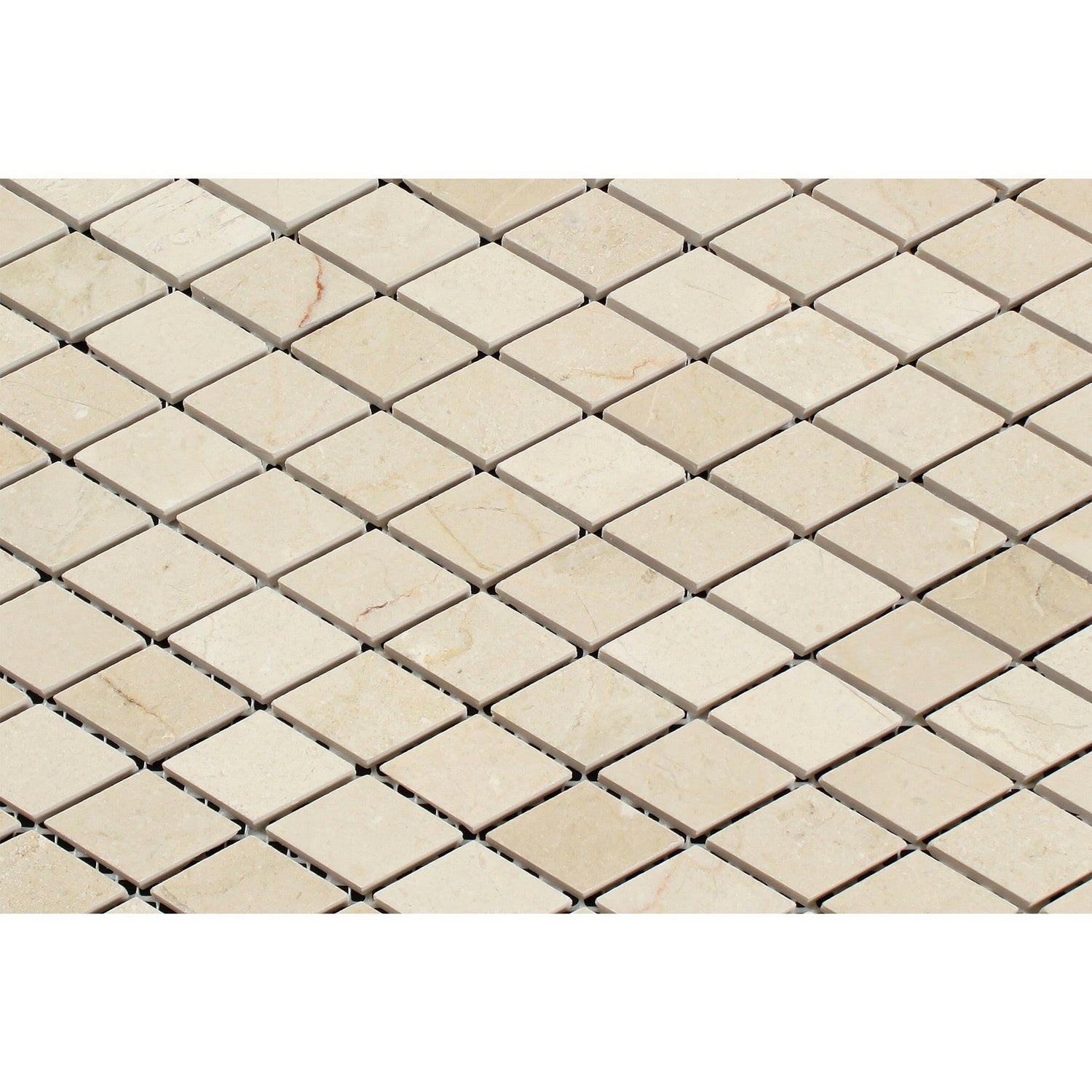 Crema Marfil Marble Polished 1" Diamond Mosaic Tile-Marble Mosaic-American Tile Depot