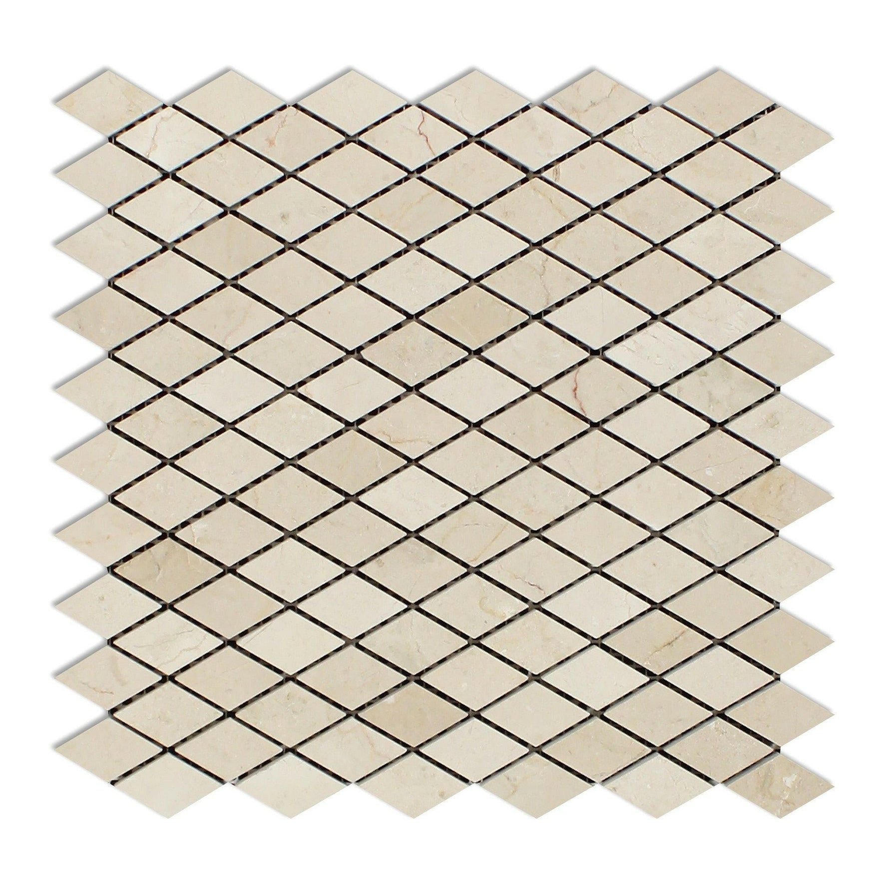 Crema Marfil Marble Polished 1" Diamond Mosaic Tile-Marble Mosaic-American Tile Depot