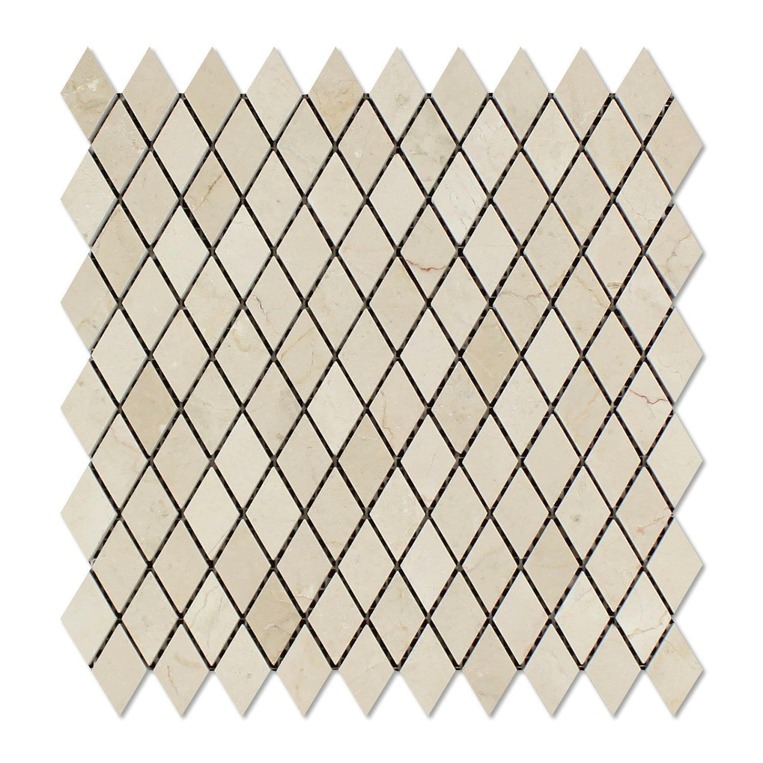 Crema Marfil Marble Polished 1" Diamond Mosaic Tile-Marble Mosaic-American Tile Depot