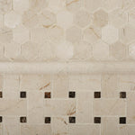 Crema Marfil Marble Polished 1" Mini Hexagon Mosaic Tile-Marble Mosaic-American Tile Depot