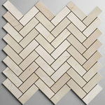 Crema Marfil Marble Polished 1 x 3 Herringbone Mosaic Tile-Marble Mosaic-American Tile Depot