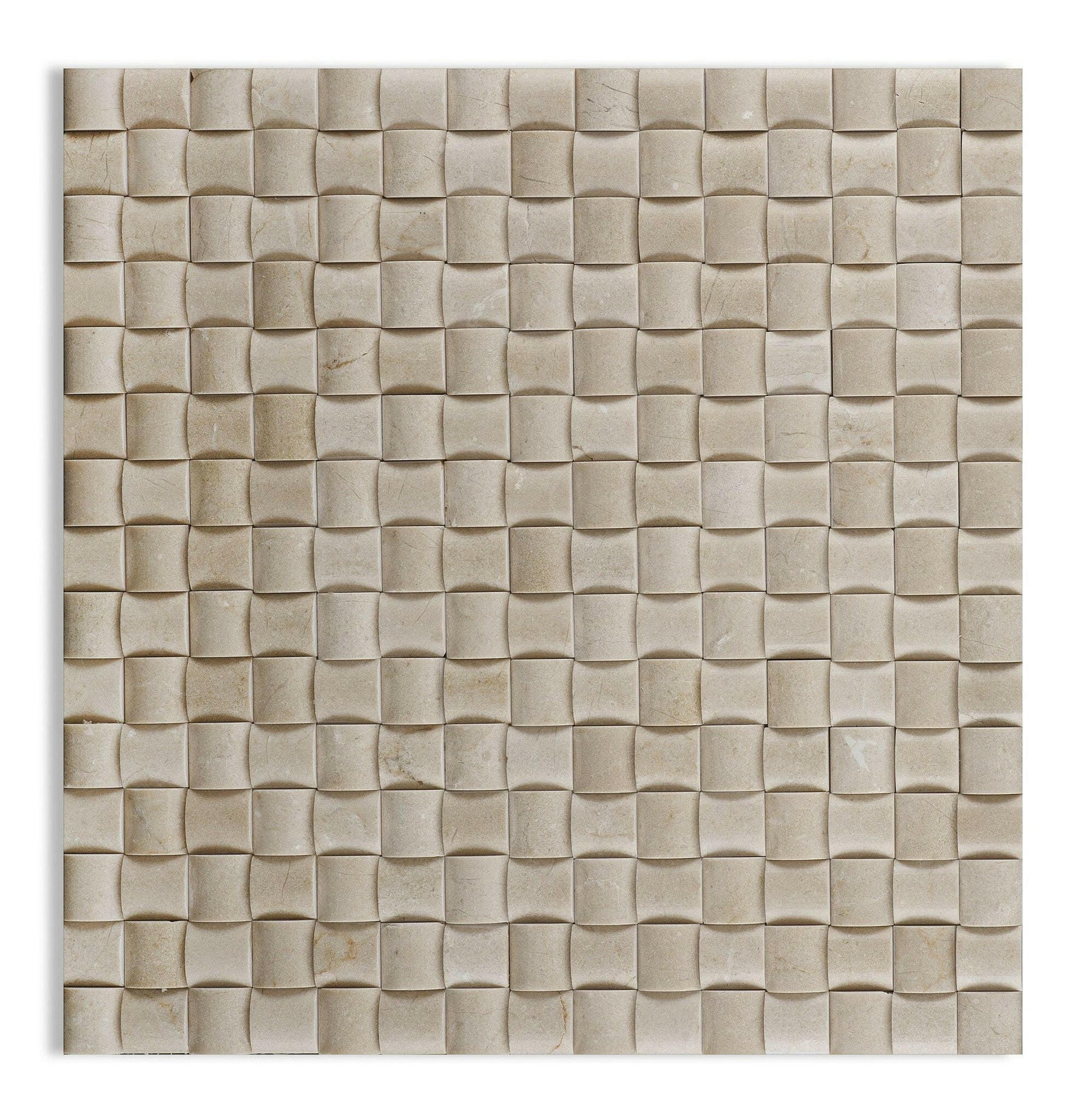 Crema Marfil Marble Polished 3D Small Bread Mosaic Tile-Marble Mosaic-American Tile Depot