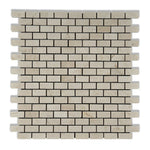 Crema Marfil Marble Polished Baby Brick Mosaic Tile-Marble Mosaic-American Tile Depot