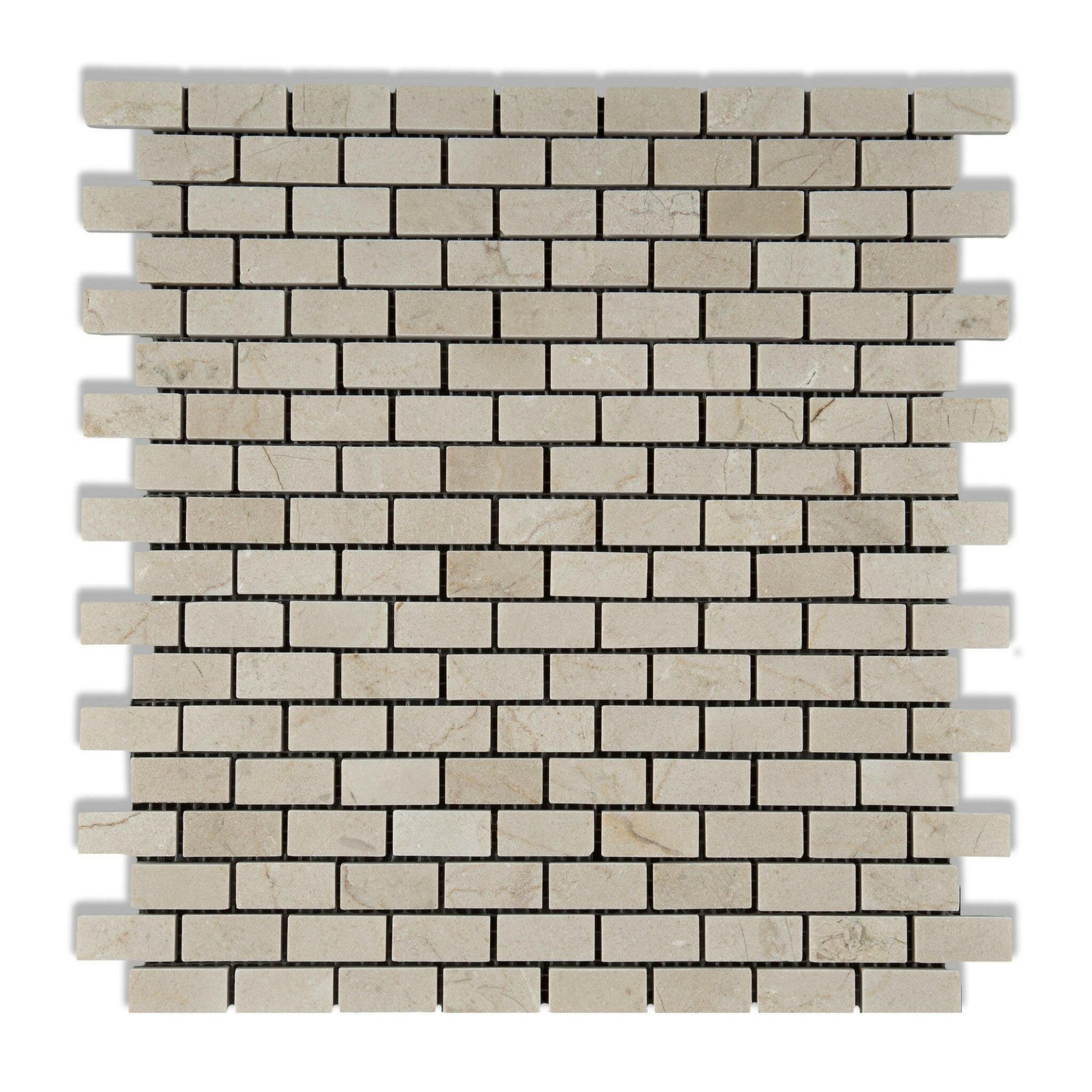 Crema Marfil Marble Polished Baby Brick Mosaic Tile-Marble Mosaic-American Tile Depot