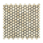 Crema Marfil Marble Polished Penny Round Mosaic Tile-Marble Mosaic-American Tile Depot