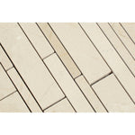 Crema Marfil Marble Polished Random Strip Mosaic Tile-Marble Mosaic-American Tile Depot