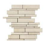 Crema Marfil Marble Polished Random Strip Mosaic Tile-Marble Mosaic-American Tile Depot