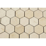 Crema Marfil Marble Tumbled 2" Hexagon Mosaic Tile-Marble Mosaic-American Tile Depot