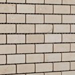 Crema Marfil Marble Tumbled Baby Brick Mosaic Tile-Marble Mosaic-American Tile Depot