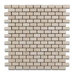 Crema Marfil Marble Tumbled Baby Brick Mosaic Tile-Marble Mosaic-American Tile Depot