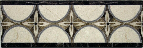 Crescent 4 X 12 Marble Waterjet Border - Polished-Marble Border-American Tile Depot