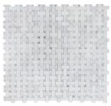 Precious Stone Cross Loft Polished Basketweave Marble Mosaic Tile