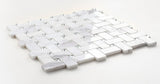 Precious Stone Cross White Basketweave Mosaic Wall Tile