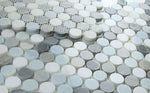 Curvus Deep Ocean Circular Marble Mosaic Tile-Marble Mosaic-American Tile Depot