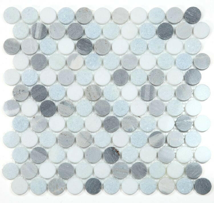 Curvus Deep Ocean Circular Marble Mosaic Tile-Marble Mosaic-American Tile Depot