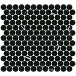 Curvus Marquina Circular Marble Mosaic Tile-Marble Mosaic-American Tile Depot