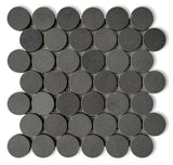 2 x 2 Curvus Basalt Large Honed Circular Marble Mosaic Tile