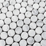 2 x 2 Curvus Carrara Large Honed Circular Marble Mosaic Tile