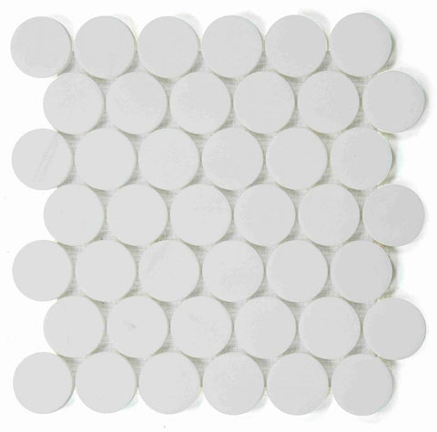 2 x 2 Curvus Dolomite Large Honed Circular Marble Mosaic Tile