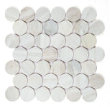 2 x 2 Curvus Eura Large Honed Circular Marble Mosaic Tile