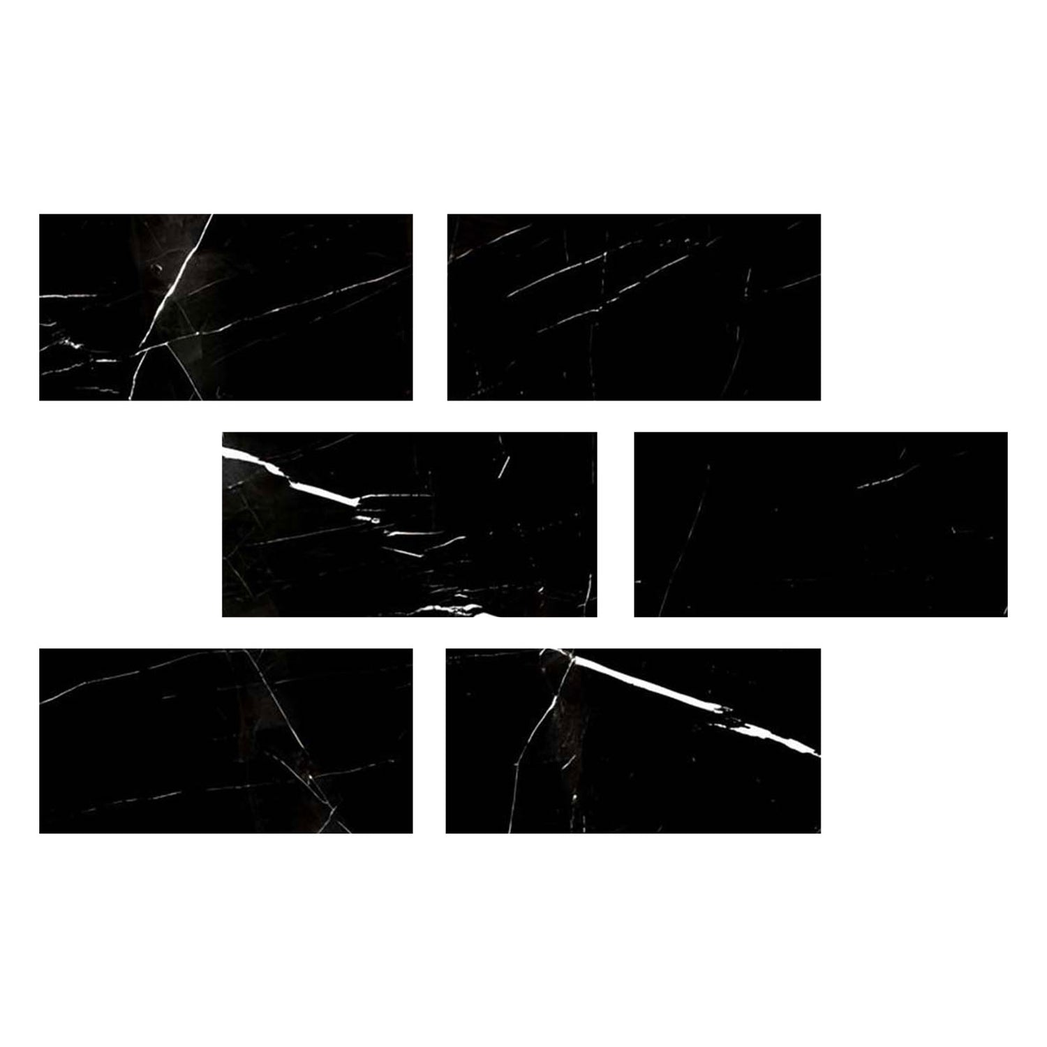 4 X 8 Black Marquina Marble Honed Tile