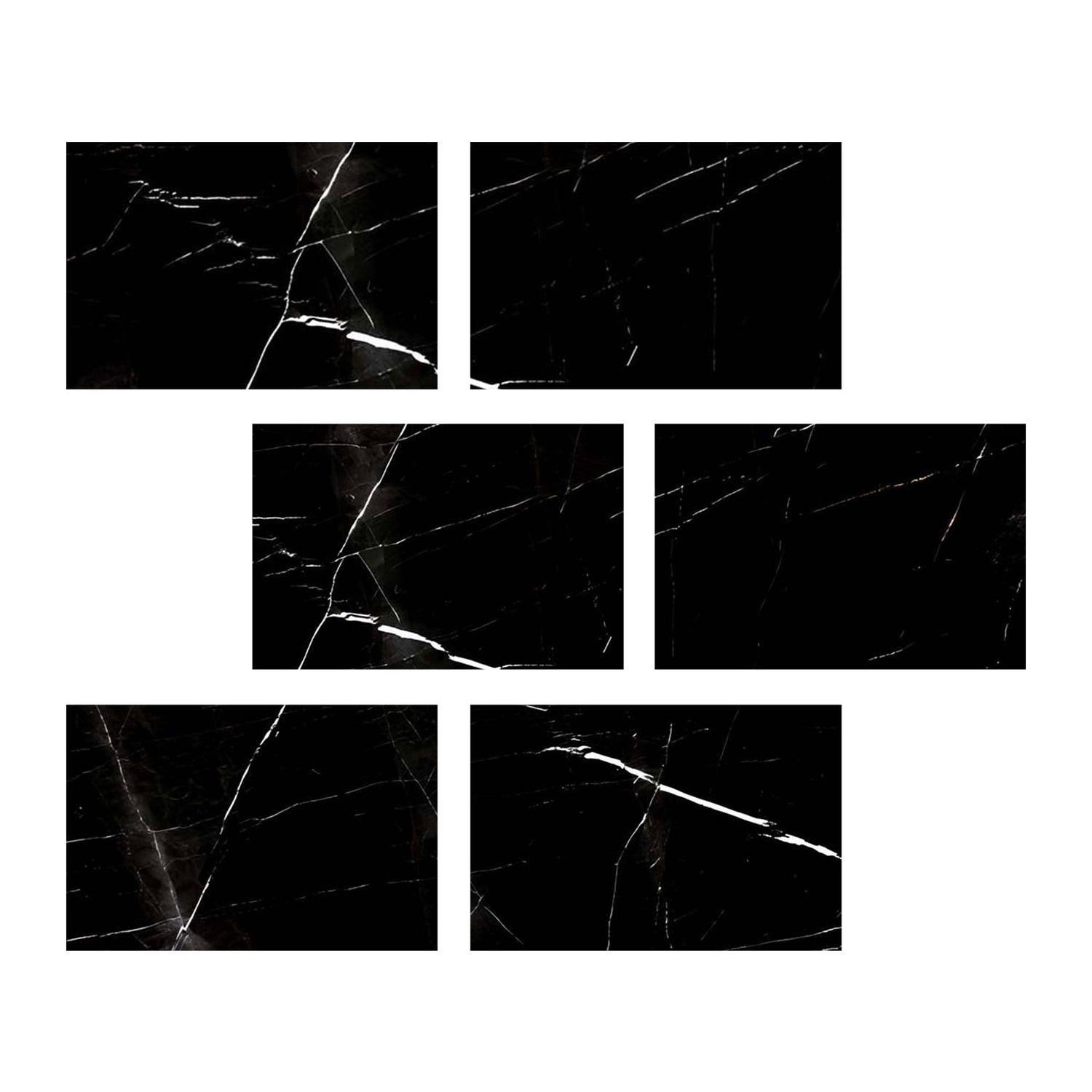 4 X 6 Black Marquina Marble Honed Tile