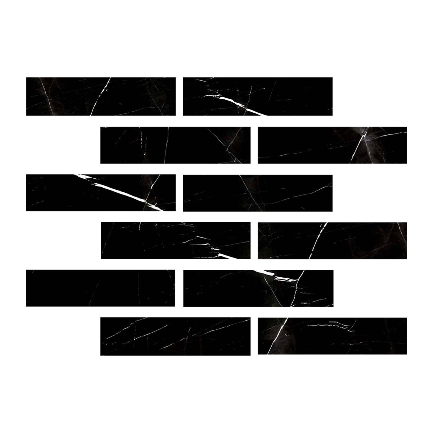 2 X 8 Black Marquina Marble Honed Tile