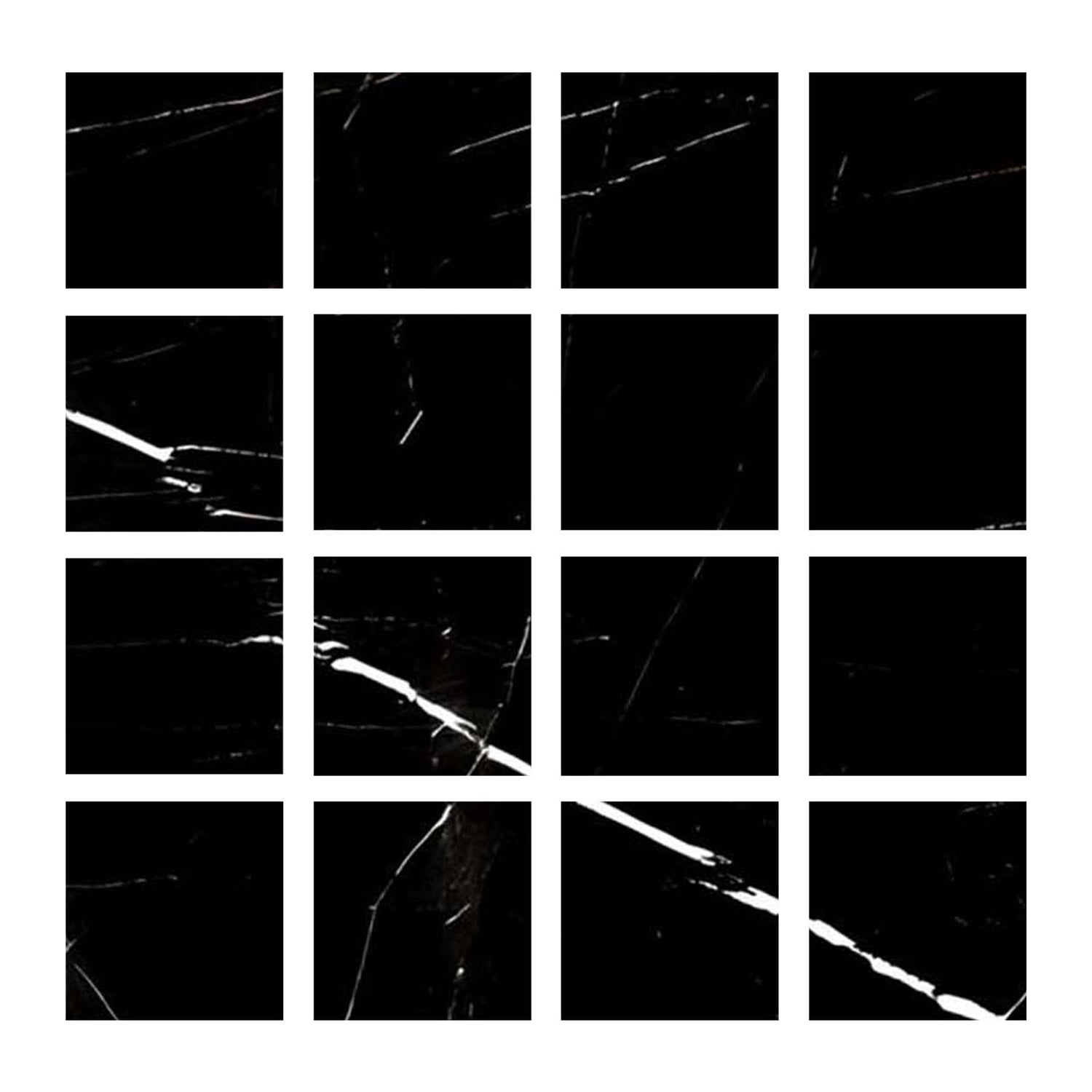 3 X 3 Black Marquina Marble Honed Tile