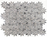 Aster Bloom Dusk Polished Flower Marble Mosaic Tile