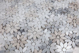 Aster Wild Sky Polished Flower Marble Mosaic Tile