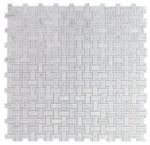 Diana Cross Carrara Basketweave Mosaic Wall Tile-Mixed Mosaic-American Tile Depot