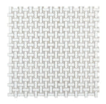 Diana Cross Thassos Basketweave Mosaic Wall Tile-Mixed Mosaic-American Tile Depot