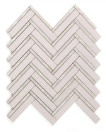 Diana Herringbone Thassos Mosaic Wall Tile-Mixed Mosaic-American Tile Depot