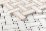 Sample of Diana Cross Thassos Basketweave Mosaic Wall Tile-Sample-American Tile Depot